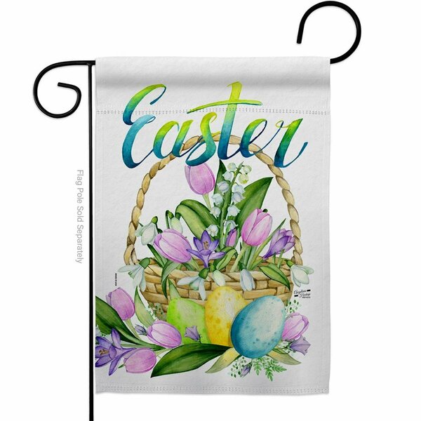 Patio Trasero Spring Easter Baskets Springtime Double-Sided Decorative Garden Flag, Multi Color PA3912044